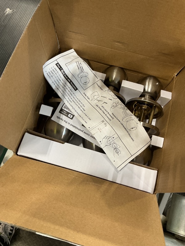 Photo 1 of [3 Pack] BESTTEN Door Knob with Lock and Key, Keyed Different Entry Door Knob with Adjustable Latch, for Entrance and Front Door, Satin Nickel