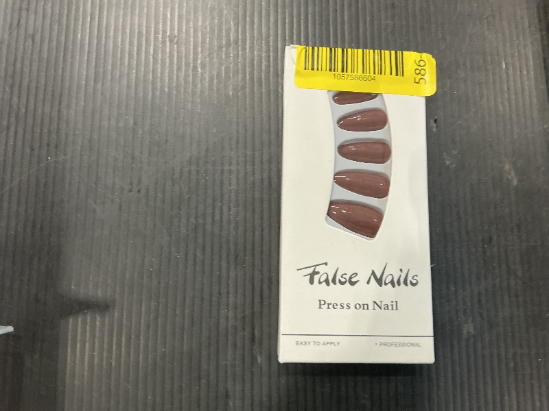 Photo 1 of 48Pcs Dark Coffee Brown Press on Nails Almond Fake Nails Glue on Nails Medium Length Almond Shaped Nails Press ons, Stiletto Nails False Nails for Women, Thick Medium Almond Nails Acrylic Gel Nail