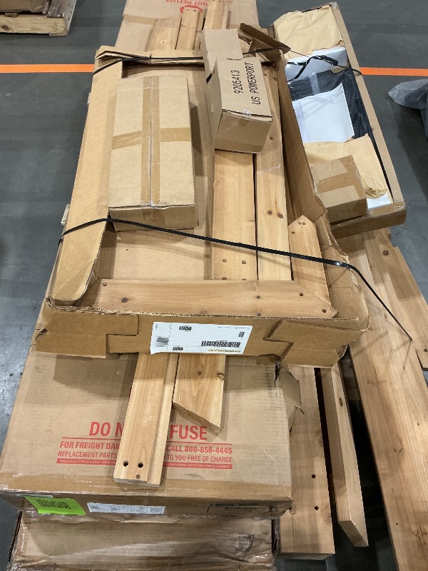 Photo 1 of Backyard Discovery Palisade 9' x 6' Cedar Wood Outdoor Bar Set with Galvanized Steel Roof, Bar Top, Shelving, Snow Load Support, Wind Resistance, PowerPort for Patio, Deck, Entertaining