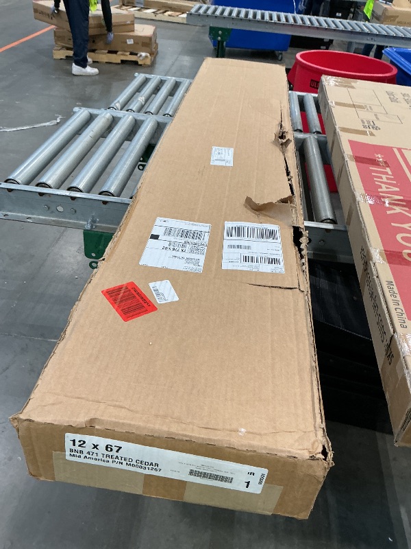 Photo 1 of 12"W x 67"H Mid-America Vinyl, Standard Size Three Board Spaced Shutters, w/Installation Shutter-Lok's & Matching Screws (Per Pair), 471 - Treated Cedar