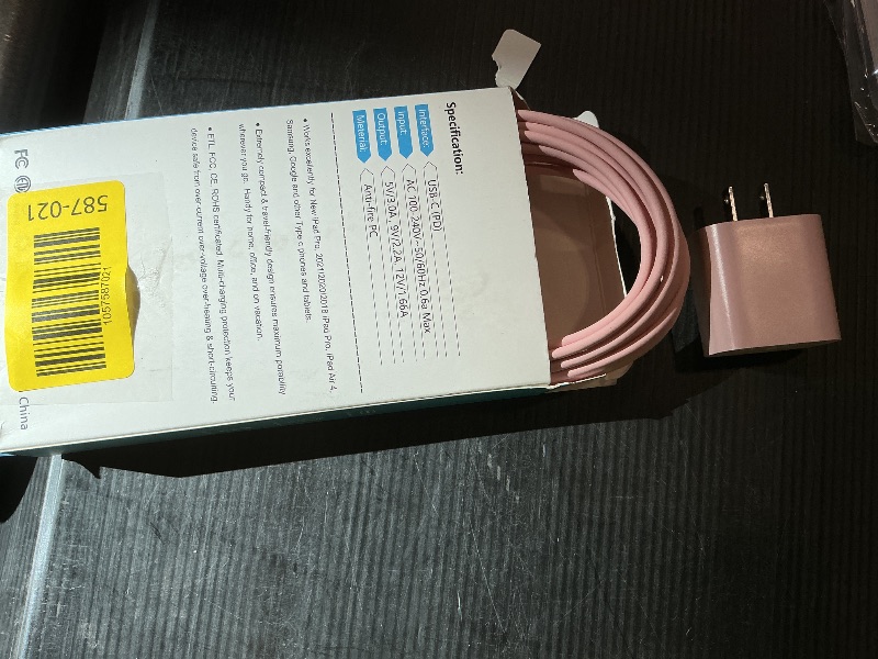 Photo 1 of 10FT iPad Charger Fast Charging Cord, 2Pack 20W USB C Fast Charger with 10 ft Long Charging Cable for iPad 10th/11th Generation, iPad Pro 13/12.9/11 inch, iPad Air 11/13 inch/4th/5th, iPad mini(Pink)