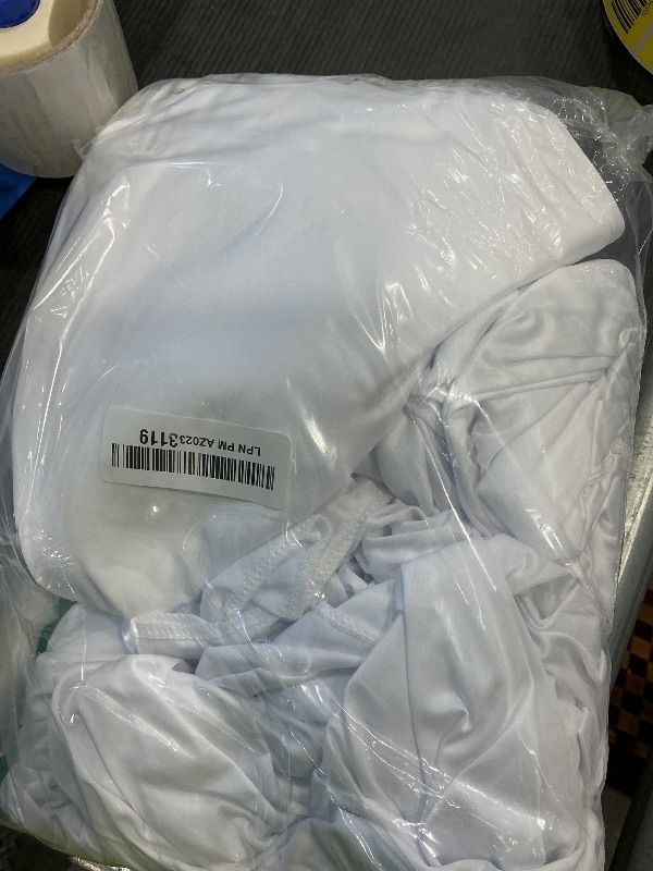 Photo 1 of 10x10ft Wrinkle Free White Backdrop Curtain for Parties Soft Fabric Drapes Wedding White Curtain Backdrop for Birthday Party Decorations Background for Photography 5x10ft, 2 Panels