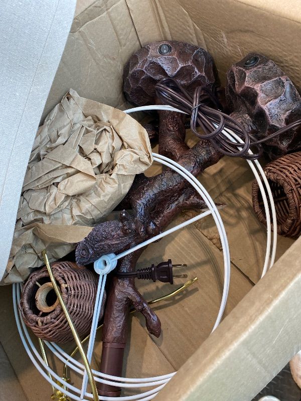 Photo 1 of 27" Rustic Farmhouse Table Lamps Set of 2, 3-Way Lighting Modes Bedside Table Lamps for Bedroom with Nightlight, Owl Lamp for Living Room with USB C+A, Night Stand Lamps for Western Cottage Decor