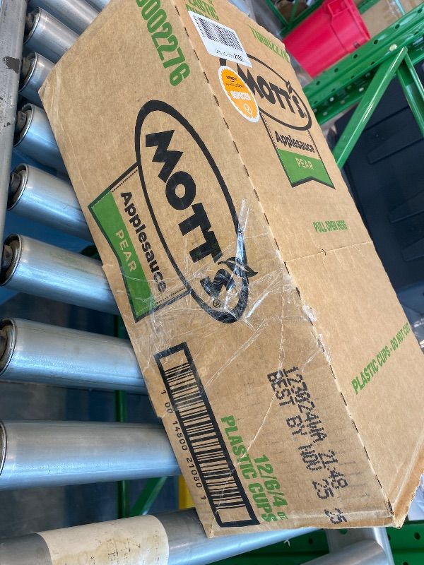 Photo 1 of *Best By Date: Nov 25, 2025*
Mott's Pear Applesauce, 4 Oz Cups, 72 Count (12 Packs Of 6), No Artificial Flavors, Good Source Of Vitamin C, Nutritious Option For The Whole Family
