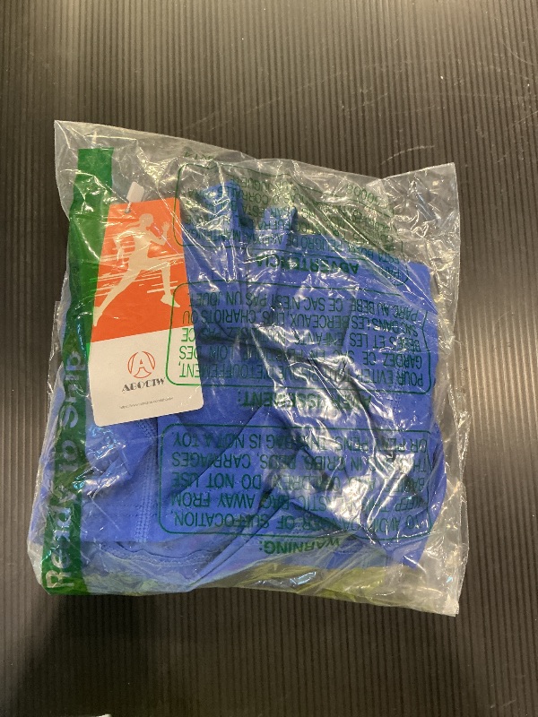 Photo 1 of ABOCIW Workout Sets for Women 2 Piece Yoga Outfits Twist Front Halter Sports Bras Tummy Control High Waist Booty Biker Shorts Exercise Gym Sets for Women Blue Medium