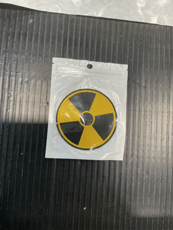 Photo 1 of 1pcs Nuclear Radiation Biohazard Logo Embroidered Iron on/sew on Patch