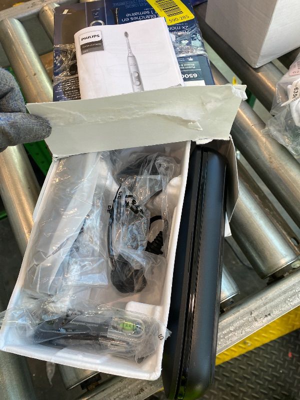 Photo 1 of ***MAJOR DAMAGE*** Philips Sonicare ProtectiveClean 6500 Rechargeable Electric Toothbrush, with Pressure Sensor, 3 Cleaning Modes, SmarTimer and QuadPacer, 14-Day Battery Life, Charging Travel Case, Navy Blue, HX6462/07