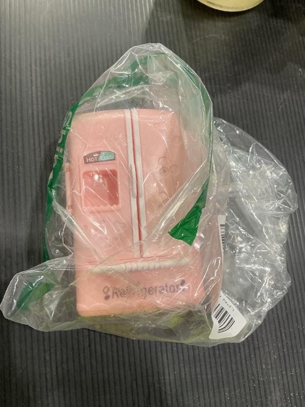 Photo 1 of 17 Pieces Dollhouse Refrigerator Mini Fridge Toy with Mini Food Set Dollhouse Kitchen Furniture Food Toys Miniatures Kitchen Decorations Bottles Fruit Dessert for Children Kids Girls (Lovely Style)