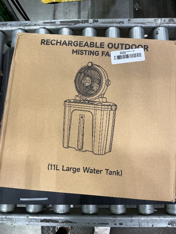 Photo 1 of 11L Bucket Portable Misting Fan with LED Light, 20000mAh (6.5/12h Working Rechargeable Camping Fan, 3 Strong Winds, 3 Large Spray Outlets,Cooling Mist Fans for Fishing/Travel/Garden Party/Tent