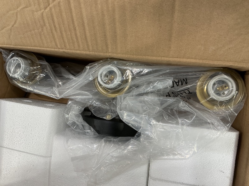 Photo 1 of 3-Light Bathroom Light Fixtures, Black and Gold Bathroom Wall Lights, Modern Vanity Light with Clear Glass Shade, Bathroom Wall Lamp for Mirror Kitchen Bedroom Hallway Cabinet