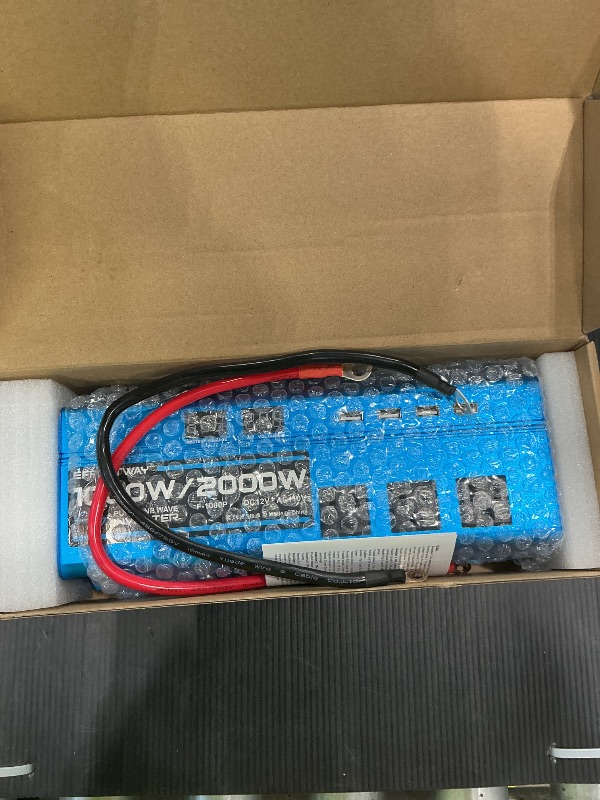 Photo 1 of 1000W Pure Sine Wave Inverter DC 12V to AC 110V/120V Converter 2000w (Peak) Car Power Converter with 3 AC Outlets, 4USB Port,Power Inverter for Car, Truck, Home, Vehicles, Laptop