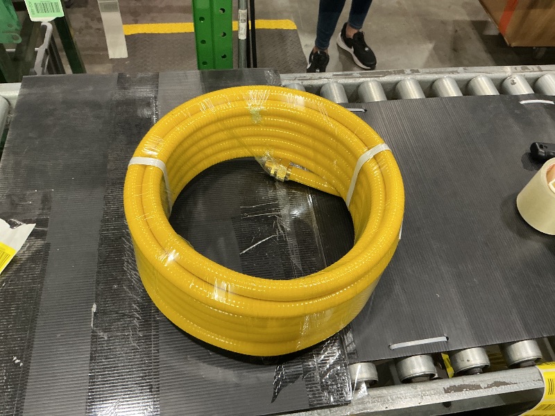 Photo 1 of FATAWKC CSST 3/4" Gas Line 33 ft Corrugated Stainless Steel Tubing Flexible Gas Line 3/4inch Natural Gas Hose Pipe Kit with 2 Pack 1/2" x 3/4" NPT Male Pipe Adapter Fittings