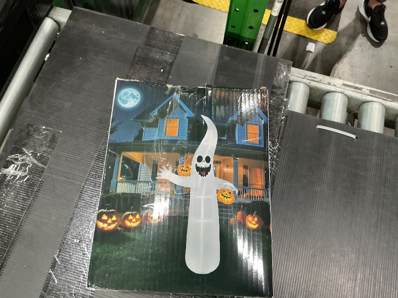 Photo 1 of 10 FT Inflatable Halloween Decorations - Halloween Inflatables Ghost with Build-in LEDs, Large Halloween Blow Up Yard Decorations for Garden Lawn Indoor Party Decor