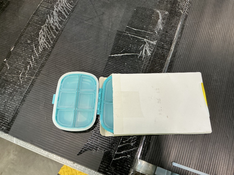 Photo 1 of 1Pack Travel Pill Organizer & 56 Medicine Name Stickers, 8 Compartments Portable Pill Case, Small Pill Box for Pocket Purse Portable Medicine Vitamin Container with Stickers (Blue with Stickers)