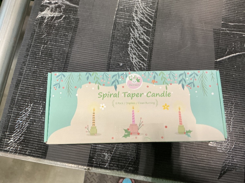 Photo 1 of 6 Pack 10 Inch Light-Mocha Spiral Taper Candles for Home Decor, Unscented Dripless Twisted Candlesticks for Weddings Dinner Holiday Decoration Formal Events