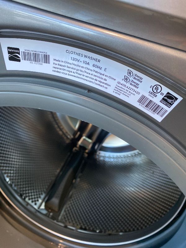 Photo 1 of *Minor Damaged - Check clerk notes*
Kenmore 4.5 cu. ft. Front Load Washer with Stain Removing Steam Treatment - Reduce Laundry Time with Accela Wash - LED - ENERGY STAR Certified - Metallic Silver