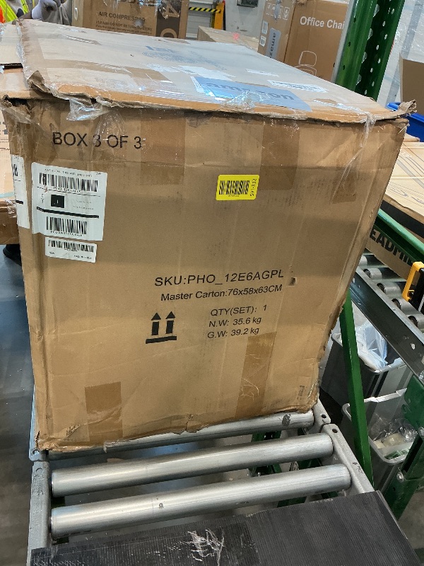 Photo 1 of *MISSING 2 BOXES* 6 Piece Outdoor Patio Furniture Set with Coffee Table, Rattan Deck Conversation Sofa Set, All-Weather Sectional Rattan Sofa with Glass Top Coffee Table, Garden, Porch, Poolside, Brown + Beige