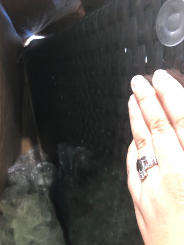 Photo 1 of ****JUST TABEL AND COUSHIONS GLASS IS NOT BROKEN******* Pieces Patio Furniture Sets Outdoor All-Weather Sectional Patio Sofa Set PE Rattan Manual Weaving Wicker Patio Conversation Set with Glass Table&Ottoman Cushion and Red Pillows