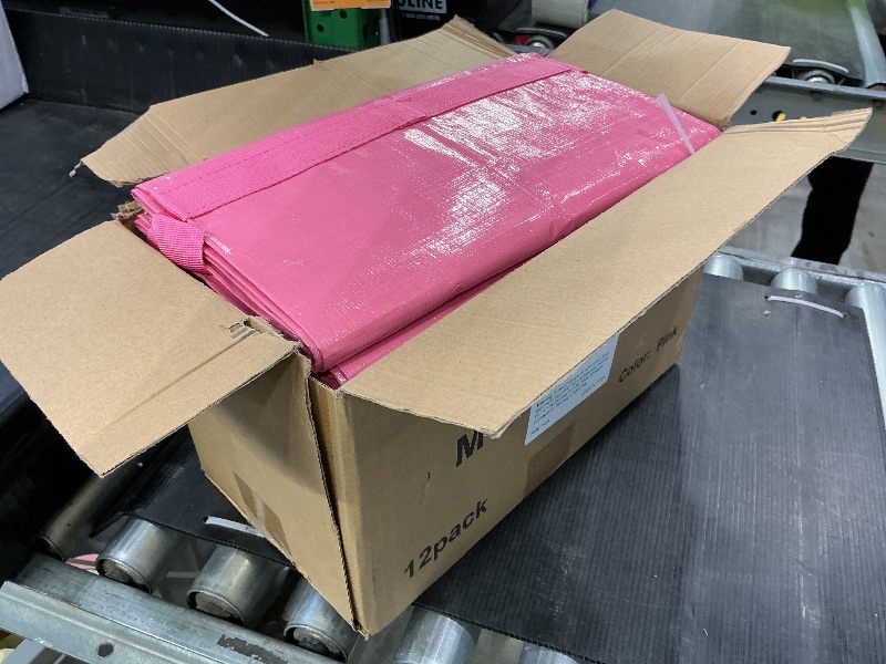 Photo 1 of 12 Pack Extra Heavy Duty Large Moving Bags with Strong Zipper & Comfortable Handles, Sturdy & Durable Clothes Storage Bags Totes Bins, Packing Moving Boxes for College Supplies, Pink