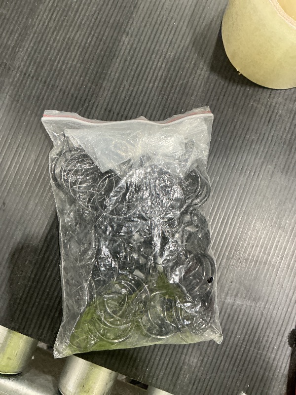 Photo 1 of *MISSING PARTS UNKNOWN*
DHYLRICHER 60 Pieces Metal Drapery Curtain Rings Curtain Hanging Rings and 60 Pieces Metal Curtain Drapery Pin Hooks for Window Curtain, Door Curtain and Shower Curtain (Black)