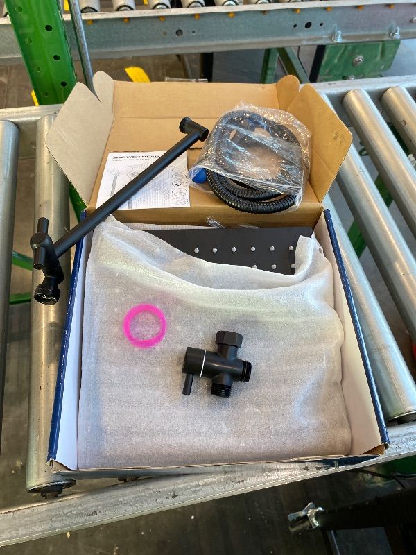 Photo 1 of ***MISSING PARTS*** Shower Head,10”Rain Shower Head with Handheld Spray Combo and Adjustable Extension Arm/3-Way Flow Regulator/Shower System,High Pressure Rain Fall Hose,Matt Black