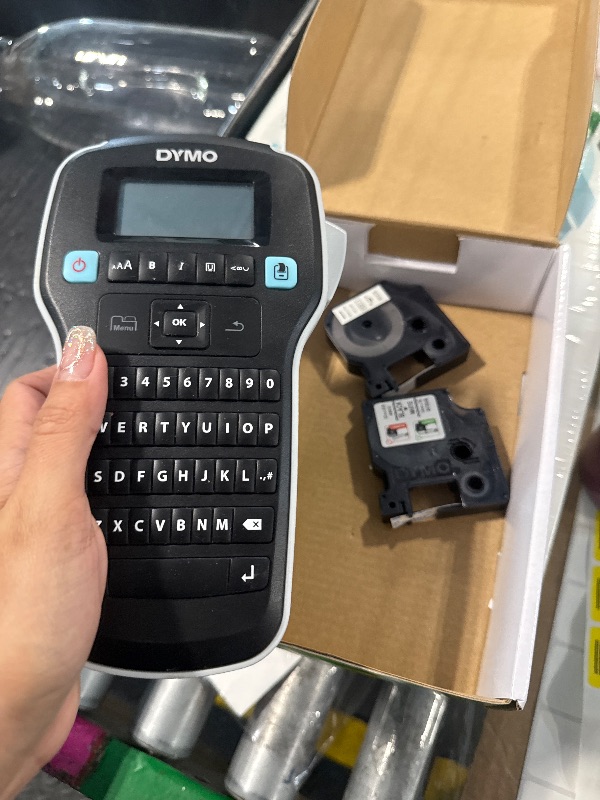 Photo 1 of ****MISSING LABEL CASSETTES***** DYMO LabelManager 160 Portable Label Maker Bundle, Easy-to-Use, One-Touch Smart Keys, QWERTY Keyboard, Large Display, For Home & Office Organization, Includes 3 D1 label cassettes