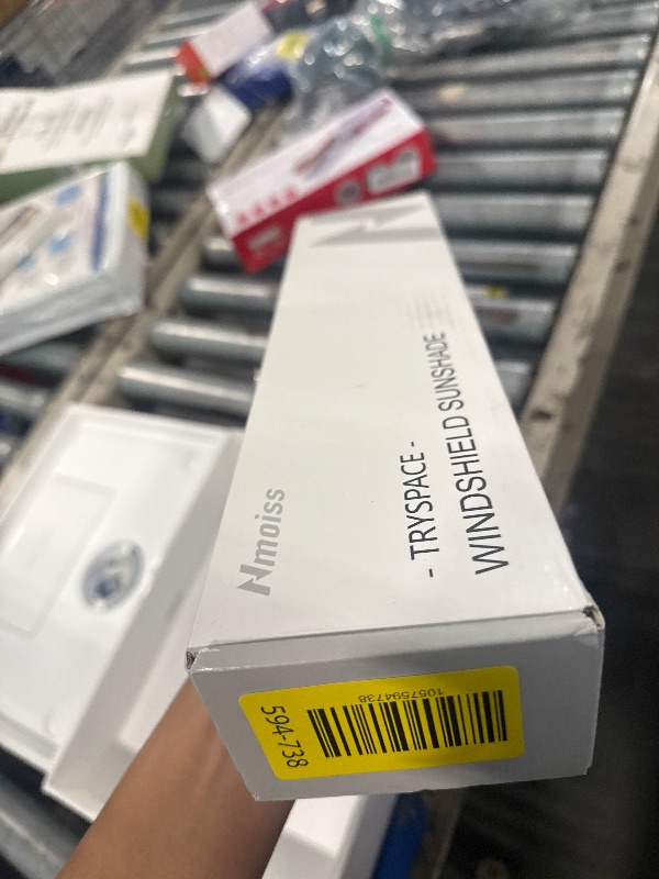 Photo 1 of [2025 Upgrade] Nmoiss Windshield Sun Shade Umbrella - [Vinyl Coating Heat Shield] Protect Car from Sun Rays & Heat Damage Keep Cool and Protect Interior, Spring Structure Edge Medium 56" L x 31" W