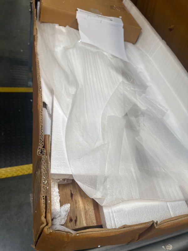 Photo 1 of **DAMAGE**Alaterre Furniture 48” Live Edge Dining Bench – Rustic Industrial Farmhouse Solid Acacia Wood with Metal Hairpin Legs – Ideal for Dining Room, Kitchen, or Entryway