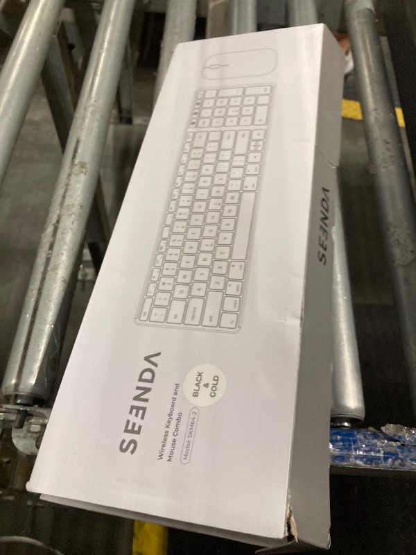 Photo 1 of **VERY USED** seenda Bluetooth Keyboard and Mouse for Mac, SKM64-2 Multi-Device Rechargeable Slim Wireless Keyboard Mouse Stainless Steel Full Size, Compatible with MacBook Pro/Air, iPad, Mac - Black Gold