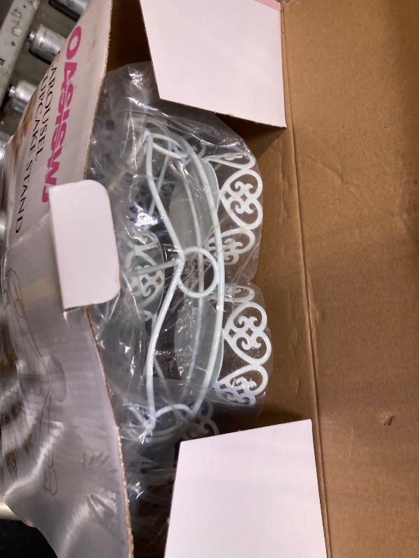 Photo 1 of ASkinds Carousel Cupcake Stand Dessert Serving Tray, 12-Cups Iron Cake Display Rack Cupcake Stand for Carnival and Circus Theme Party Wedding Party Furnishing Accessories (White)