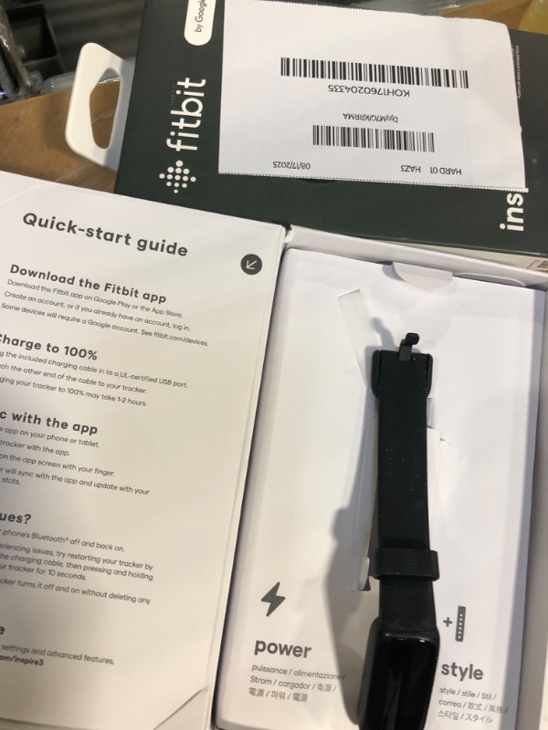 Photo 1 of **MISSING PARTS**Fitbit Inspire 3 Health &-Fitness-Tracker with Stress Management, Workout Intensity, Sleep Tracking, 24/7 Heart Rate and more, Midnight Zen/Black One Size (S & L Bands Included)