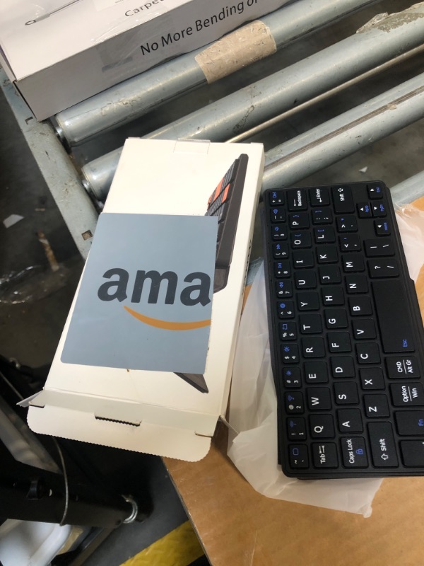 Photo 1 of Doohoeek Universal Bluetooth Keyboard for Samsung Galaxy Z Fold, iPad mini 7 2024 & Phones, Dual Bluetooth Mini Keyboard with Any-Angle Kickstand & Leather Cover for Android, Windows and iOS