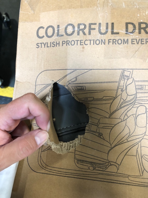 Photo 1 of ***Incomplet set***CAR PASS Piping Faux Leather Car Seat Cover Full Set,Grey Breathable Leather Seat Covers for Cars, Airbag Compatible,Universal Fit for SUVs,Van,Sedans,Small Trucks (Full Set, All Gray)
**One front seat is missing**