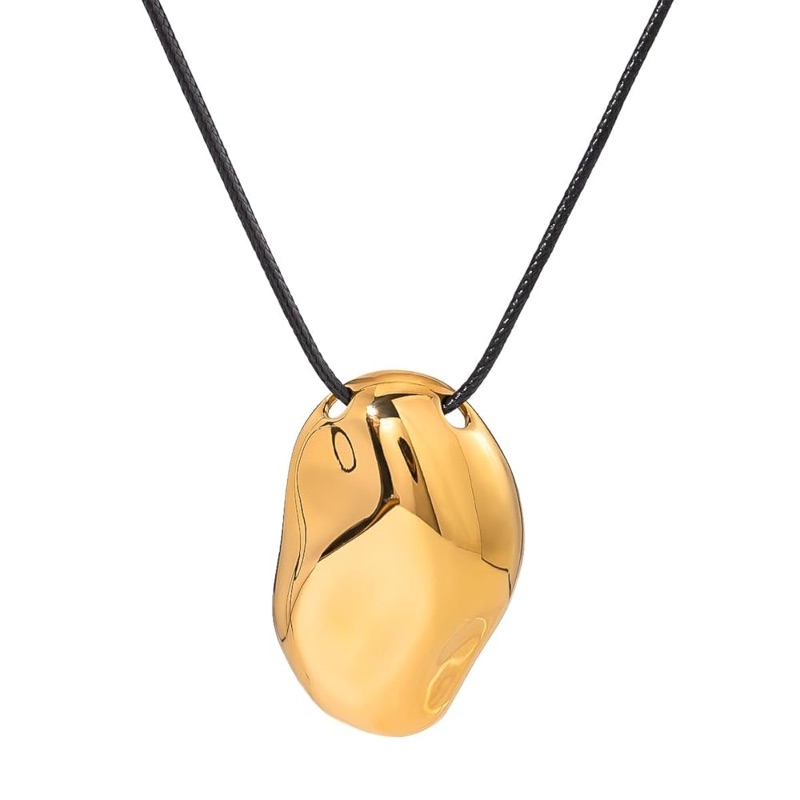 Photo 1 of (Stocked Photo For Reference) Black Cord Necklaces for Women and Men Leather Pendant Necklace Black Cord Statement Necklaces Trendy for Her