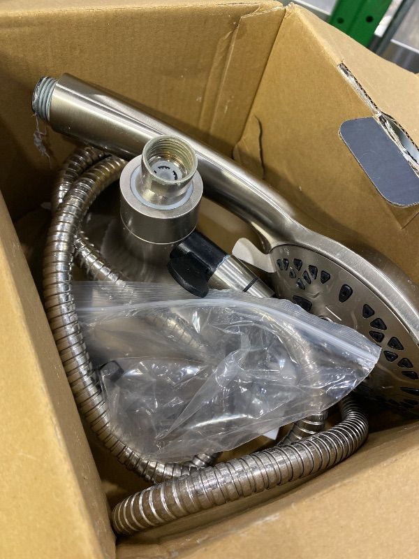 Photo 1 of *USED* INAVAMZ 2.5GPM Shower Heads with Handheld Spray Combo: 7.2" Rainfall Shower Head & Hand Held Shower Head 2-IN-1 Shower Head with 60" Rotatable Stainless Steel Hose Nickel, Shower Trim Systems