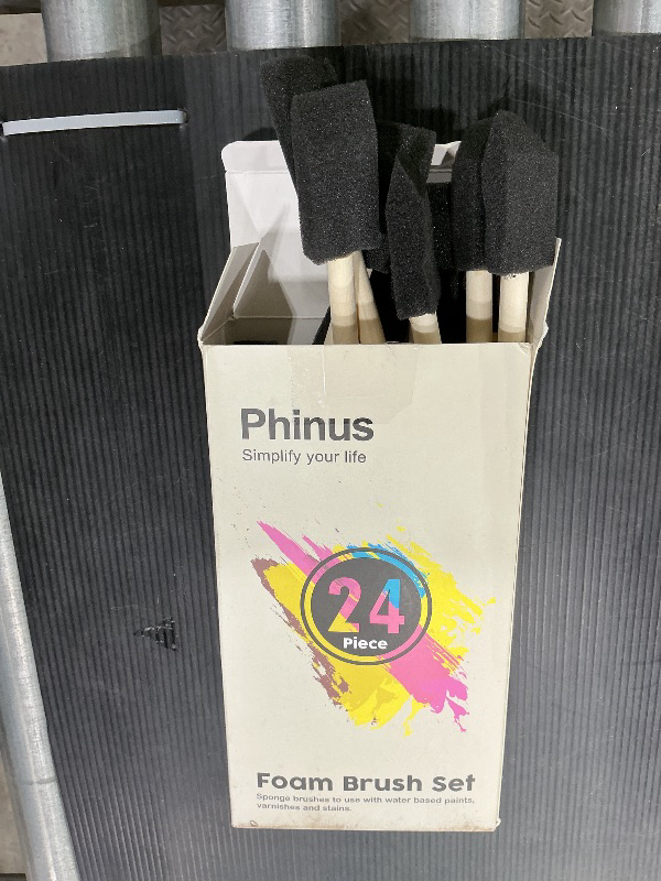 Photo 1 of 24 Pcs Foam Paint Brushes, Wood Handle Sponge Brushes for Painting, Staining, Varnishes, and DIY Craft Projects (1'', 2'' and 3'')