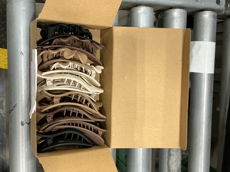 Photo 1 of 12 Pcs Flat Hair Clips for Women - 3 Styles Flat Claw Clips for Thin Thick Hair, Strong Hold Hair Accessories