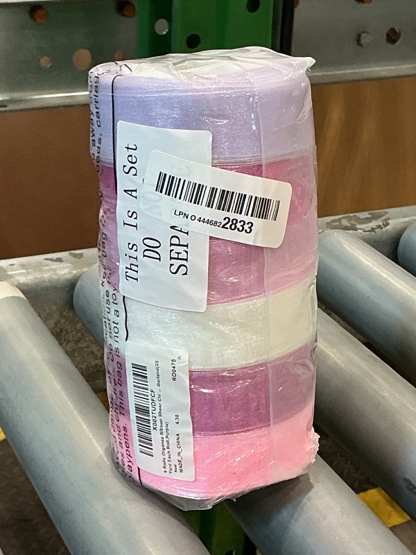 Photo 1 of 6 Rolls Organza Ribbon Sheer Chiffon Ribbon Bulk for Wrapping Decorating Valentine Wedding Birthday Bouquet Garland(25 Yard Each Roll,Purple)