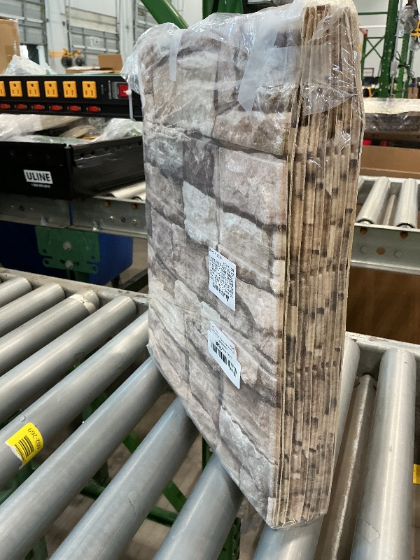 Photo 1 of 10PCS 3D Wall Panels Peel and Stick Foam 3D Brick Wallpaper Peel and Stick Faux Stone Wall Panel Self-Adhesive Wallpaper (10PCS, Rock Color)