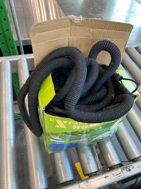 Photo 1 of *Minor Damaged*
Expandable Garden Hose 50 ft with 10 Function Nozzle Sprayer, Lightweight Flexible Water Hose with Durable Collapsible Latex Core & Solid Brass Fittings, 50ft Retractable Stretch Hose, Black