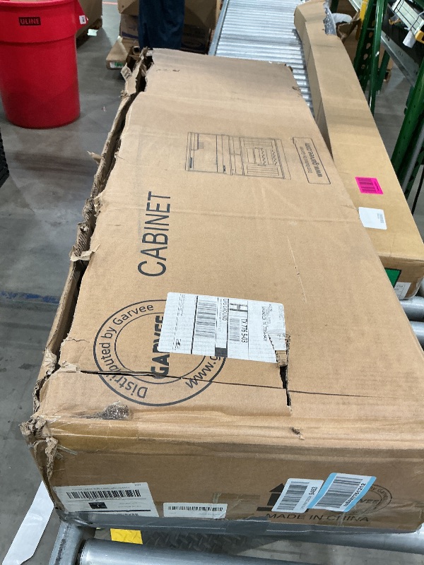 Photo 1 of *See Clerk Notes*
Farmhouse Coffee Bar Cabinet 47inch, Buffet Sideboard Cabinet with Power Outlet, Goblet Holder & Wine Rack, Kitchen Hutch Storage Cabinets with Adjustable Shelves for Dining Room Living Room,Dark Grey