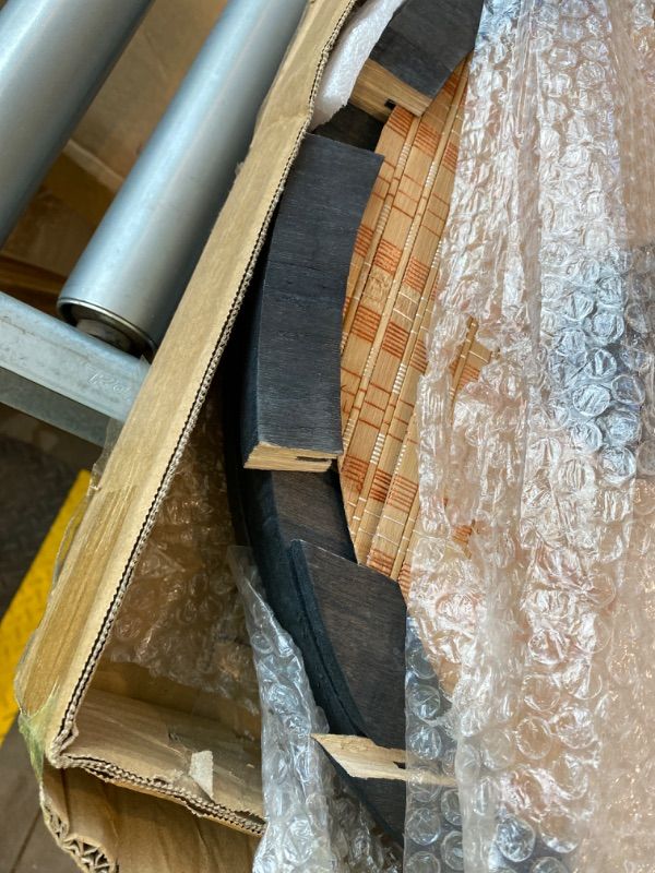 Photo 1 of ***MINOR DAMAGE*** Furnnylane 4 Panel Room Divider Screen and Folding Panel Divider in Arch Shape,Double Sided Bamboo Panel Screen for Room Separation,Brown,70.9" H x 70.9" W