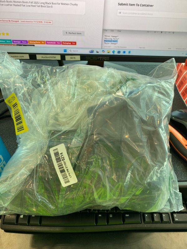 Photo 1 of ***MINOR DAMAGE*** QIY Knee High Black Boots Women Boots Fall 2025 Long Black Boot for Women Chunky Dress Square Toe Leather Heeled Flat Low Heel Tall Boot Size 8