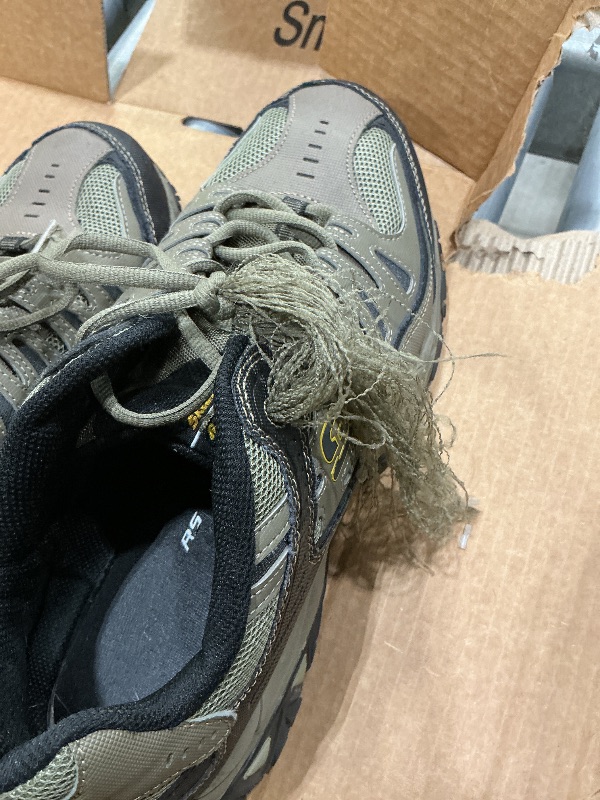 Photo 1 of ***SEE CLERK COMMENTS*** Skechers Men's Afterburn M. Fit Fashion Sneakers – Leather Upper, Memory Foam Insole, Rubber Outsole, Pebble/Black, 11