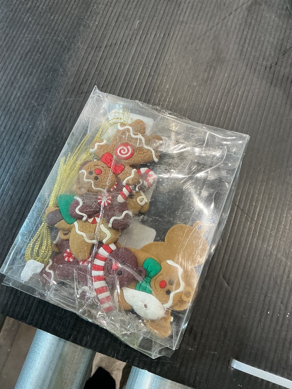 Photo 1 of ***MISSING PIECES*** Gingerbread Christmas Tree Decorations 12Pcs - DIY Ornaments for Indoor Hanging - Mini Xmas Tree Decor - Craft Gingerbread Ornaments