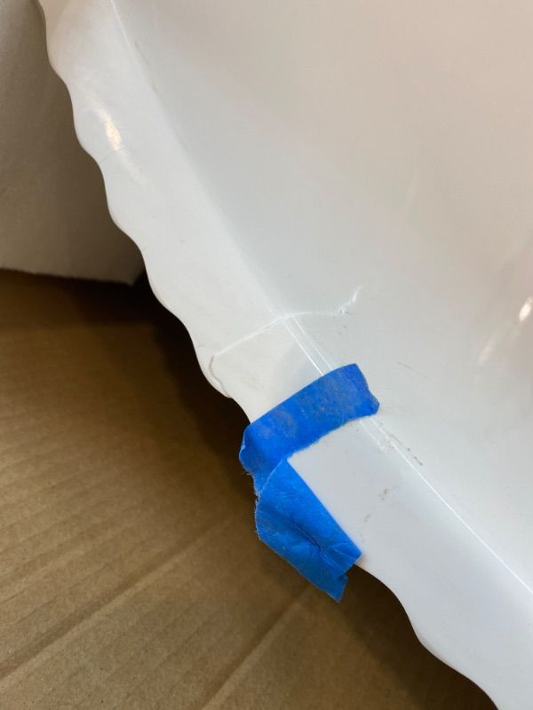 Photo 1 of *Minor Damage - See clerk notes*
67" Acrylic Freestanding Bathtub with Textured Stripes, Deep Soak Tub, Space-Saving, Glossy Surface, Luxury Spa Design for Modern Bathrooms