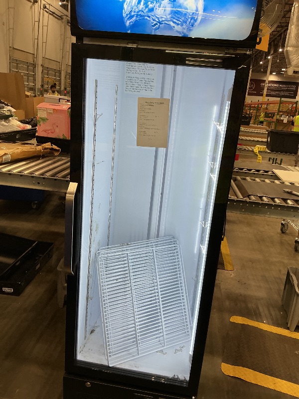 Photo 1 of 14.8 Cu Ft ETL & DOE Certified Commercial Display Refrigerator,Merchandiser Beverage Fridge with Built-in LED Lighting,Large Glass Door Upright Business Cooler with Lock,for Shop,Restaurant,Gym,etc
