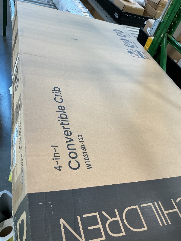 Photo 1 of *MINOR DAMAGE* Delta Children Essex 4-in-1 Convertible Baby Crib, Bianca White with Natural Legs