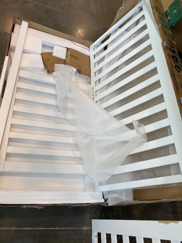 Photo 1 of *MINOR DAMAGE* Delta Children Essex 4-in-1 Convertible Baby Crib, Bianca White with Natural Legs