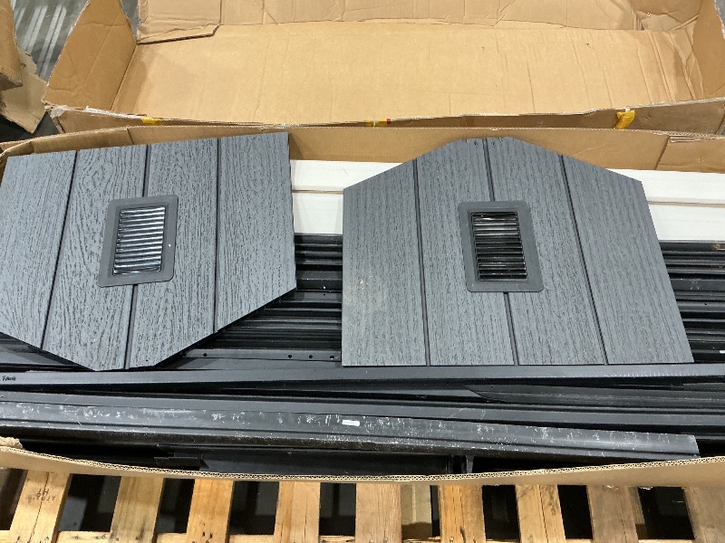 Photo 1 of ***PARTIAL SET, SEE CLERK NOTES*** YITAHOME 8x10 FT Outdoor Storage Shed with Floor, Plastic Garden Shed for Bikes, Tools, and Pool Supplies, Outdoor Resin Shed with Lockable Doors, Windows, and Vents for Patio, Lawn, Backyard, Black